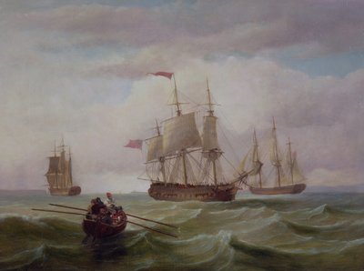Three East Indiamen in the Bristol Channel by Joseph Walter